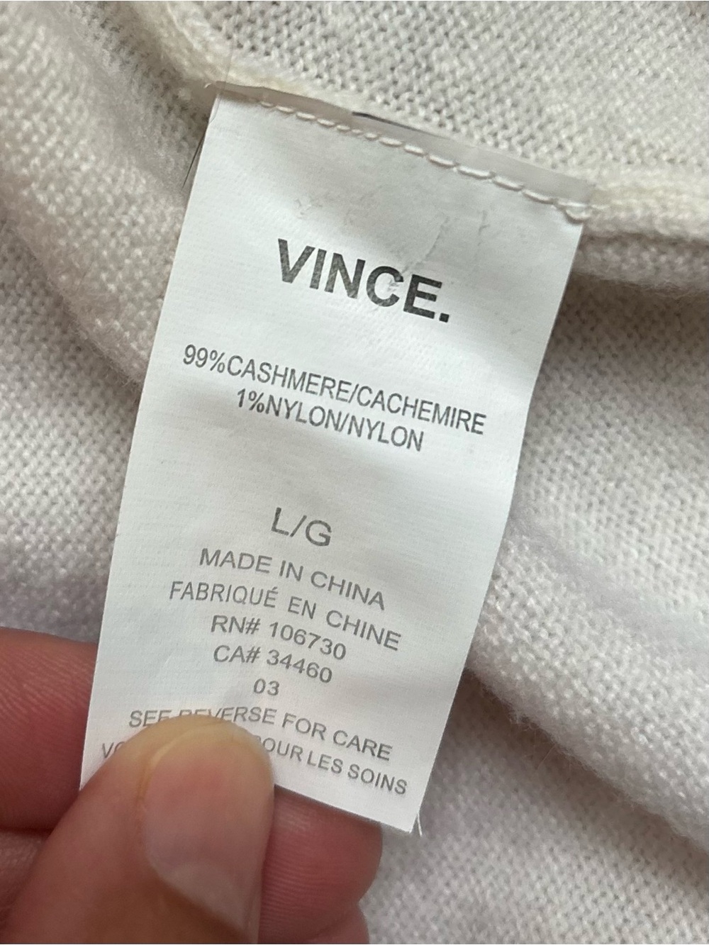 Vince Cream Women's Crewneck Cashmere Sweater - Picture 3 of 4